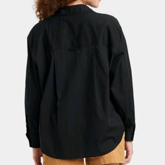 NWT A New Day Black XS Boyfriend Button Down - Picture 3 of 6